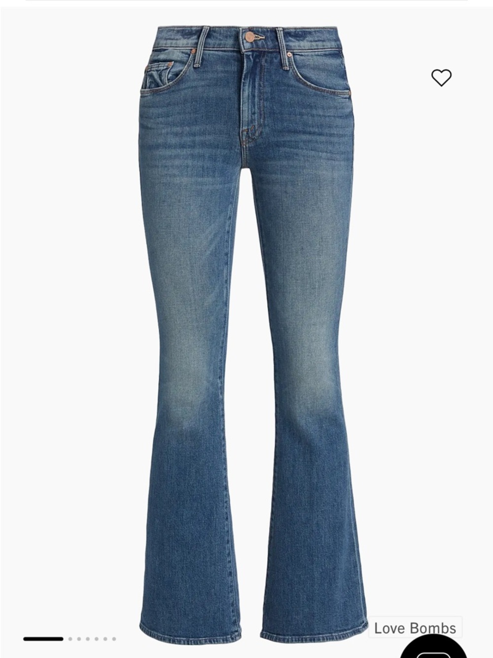 Mother Denim Jeans The Weekender Love Bombs 28 Flare Mid Rise EUC